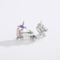 Unicorn Earrings 925 Sterling Silver Cute Tiny Small Unicorn Stud Earrings for Women