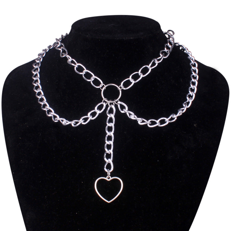 Kpop Accessories Sword Pendants Necklace Cool Multilayer Chains