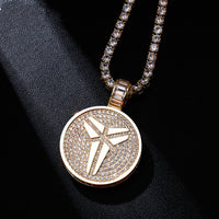 Double-sided hip hop full diamond necklace