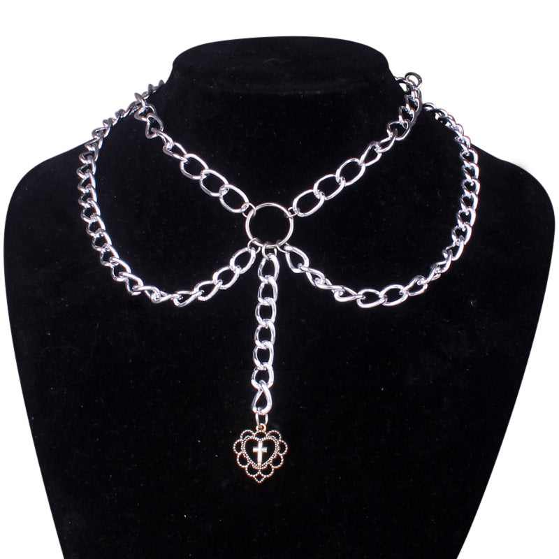 Kpop Accessories Sword Pendants Necklace Cool Multilayer Chains