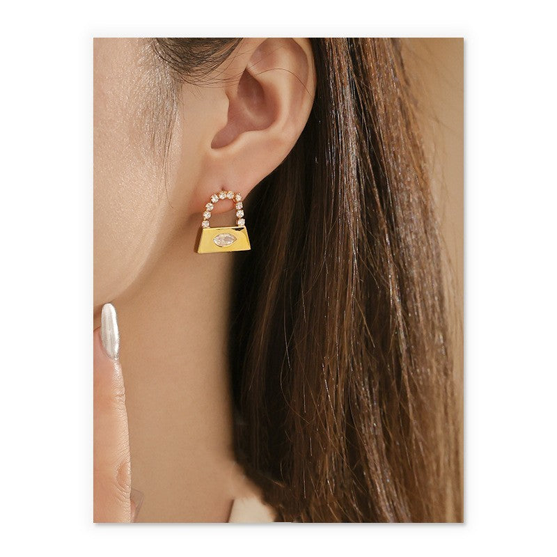 Brass Plated 18K Real Gold Affordable Luxury Fashion Earrings For Women