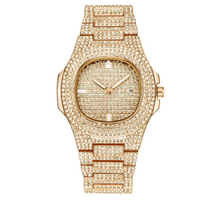 Mens Watches Luxury Brand Fashion Diamond Date Quartz Watch