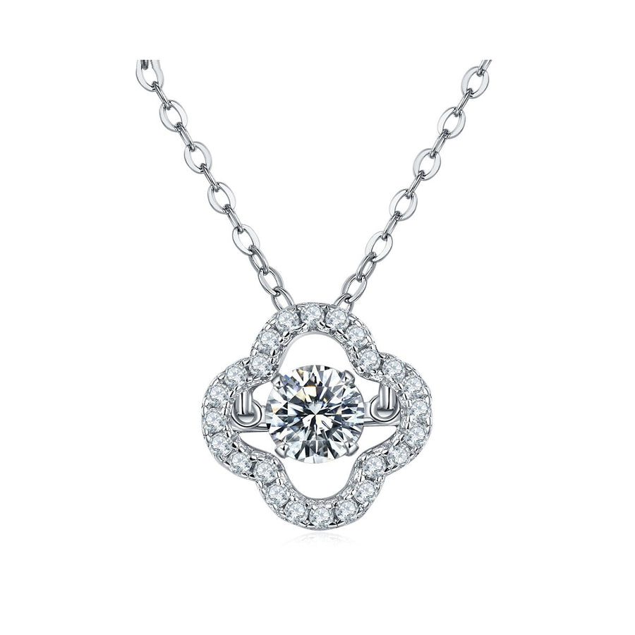 Smart Clover S925 Silver Gold Plated Moissanite Diamond Necklace