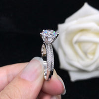 Female six-claw diamond ring Korean couple ring