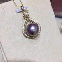 Bright Purple Edison Freshwater Pearl Pendant