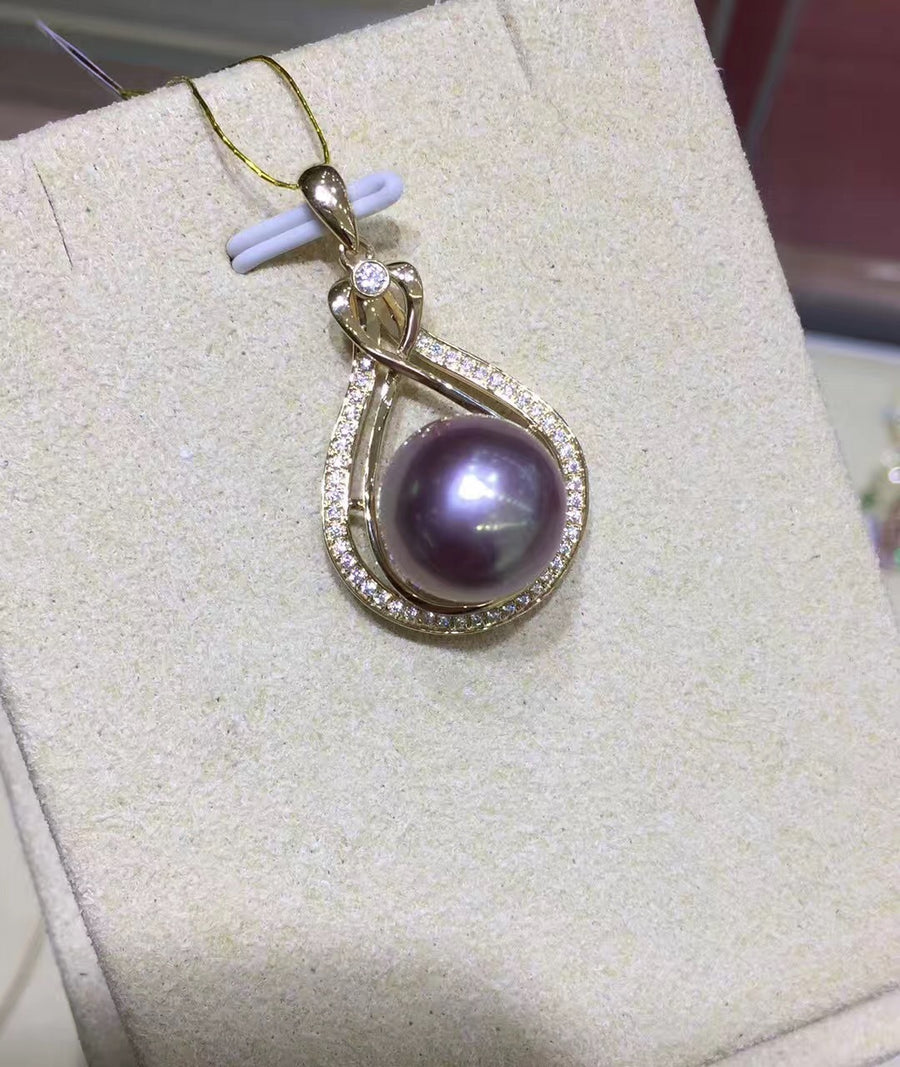 Bright Purple Edison Freshwater Pearl Pendant