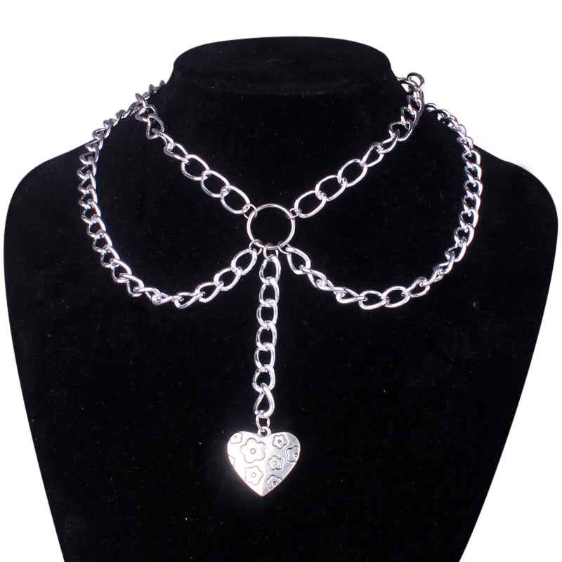 Kpop Accessories Sword Pendants Necklace Cool Multilayer Chains