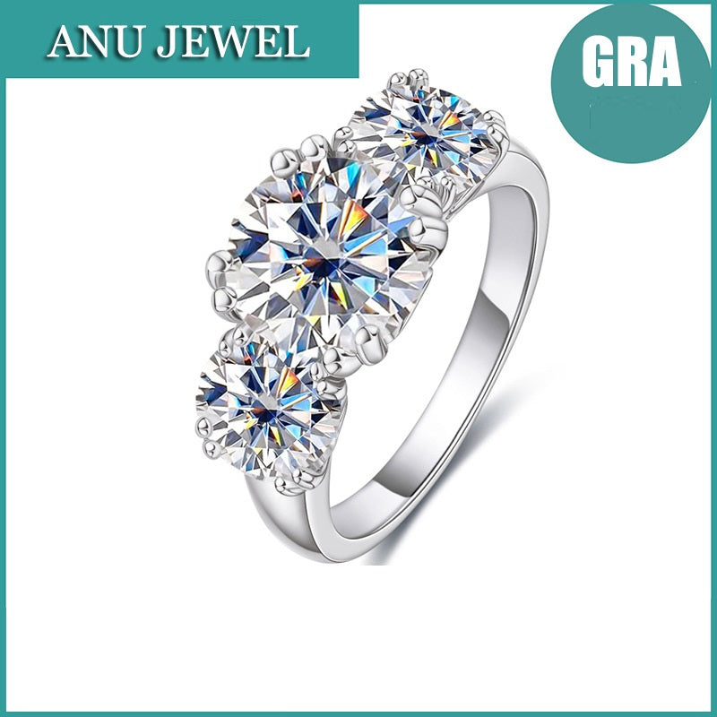 Sanshi 5 Karat D Color Moissanite Ring Female