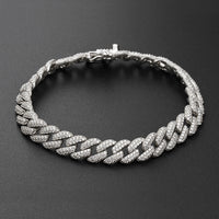 Hip Hop S925 Silver Diamond Cuban Zircon Bracelet