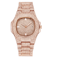 Mens Watches Luxury Brand Fashion Diamond Date Quartz Watch