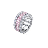 925 Sterling Silver Diamond Color Jewel Ring