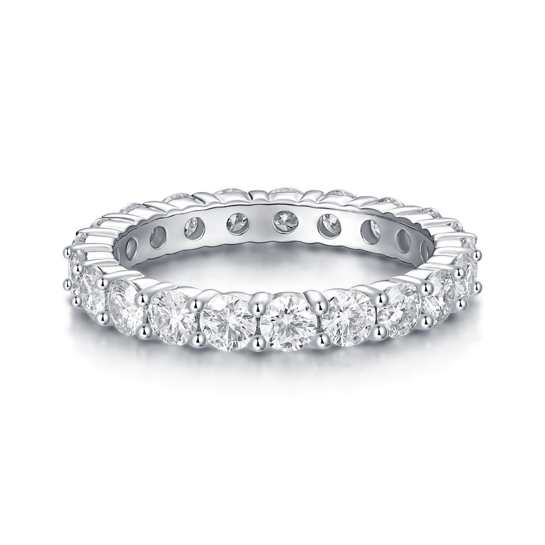 Luxury Fashion Diamond Ring, Row Diamond Ring, Moissanite Silver Ring, Jewelry