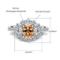 Moissanite Champagne S925 Silver 18K Gold Plating Women's Ring