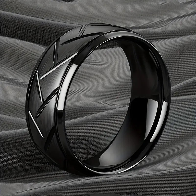 Diagonal Curved Pure Black Ring