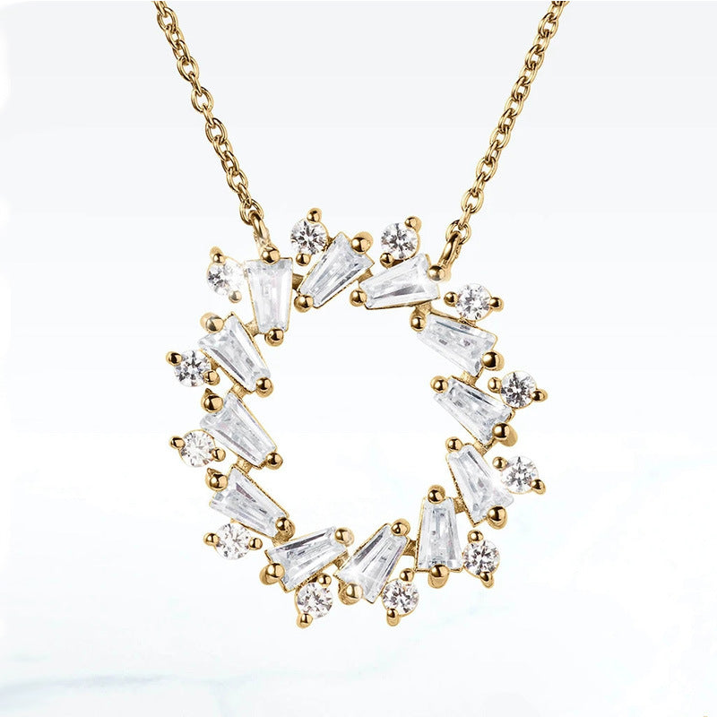 Micro-inlaid Zircon Garland Pendant Clavicle Chain