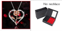 Zircon Heart Rose Silver Necklace For Women