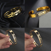 Customized Name Bracelet Personalized Custom Bangles Stainless Steel Jewelry