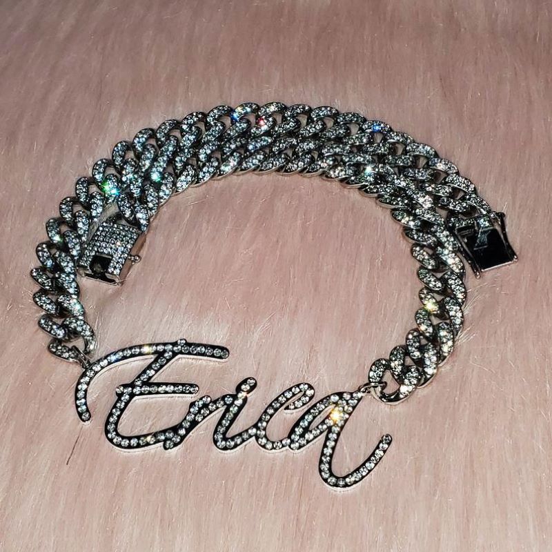 Stainless Steel Rhinestone DIY Name Pendant Necklace