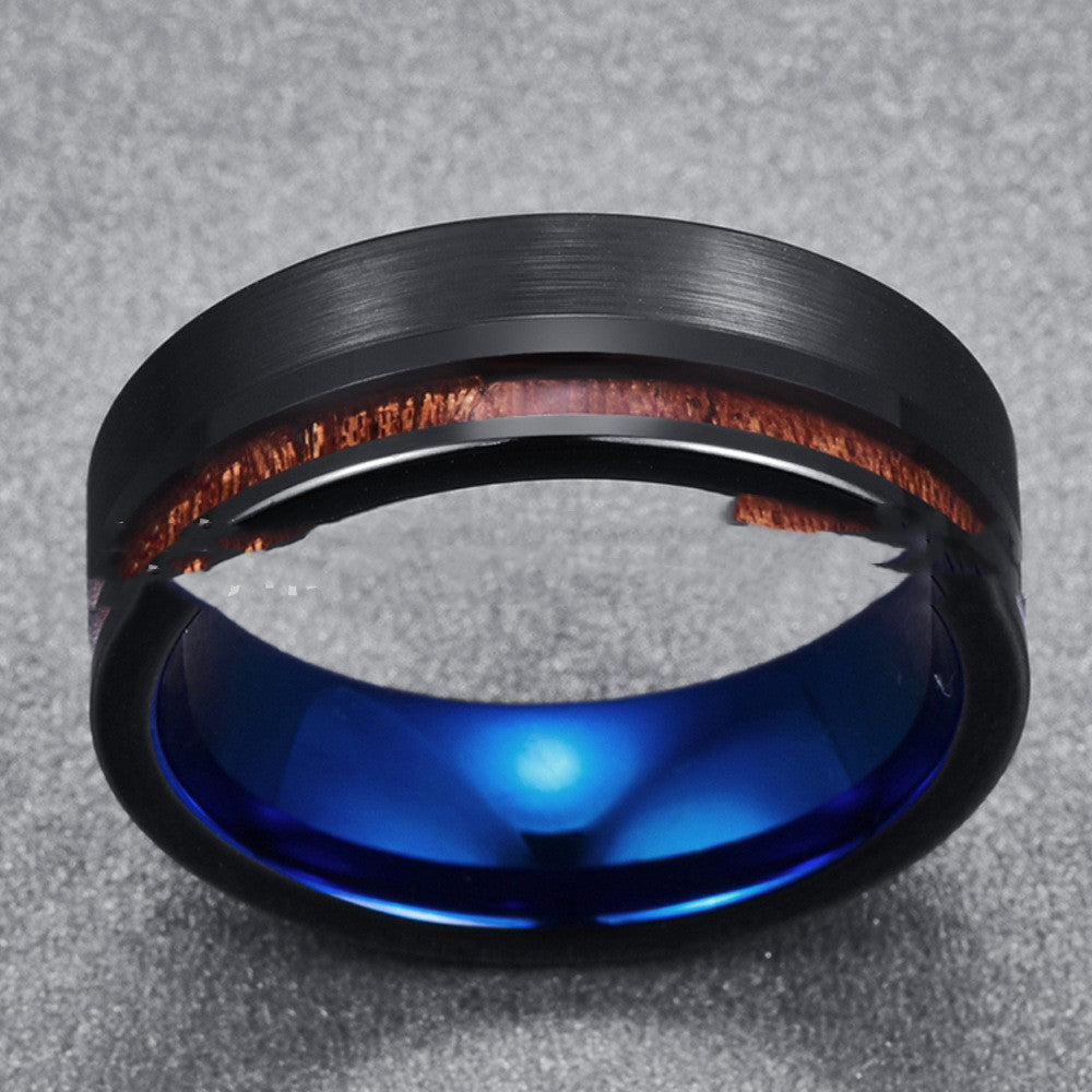 Mens Fashion Simple Frosted Tungsten Steel Ring