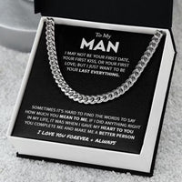 14K Gold Single Round Close Cuban Chain Titanium Steel Necklace With Greeting Card