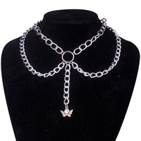 Kpop Accessories Sword Pendants Necklace Cool Multilayer Chains