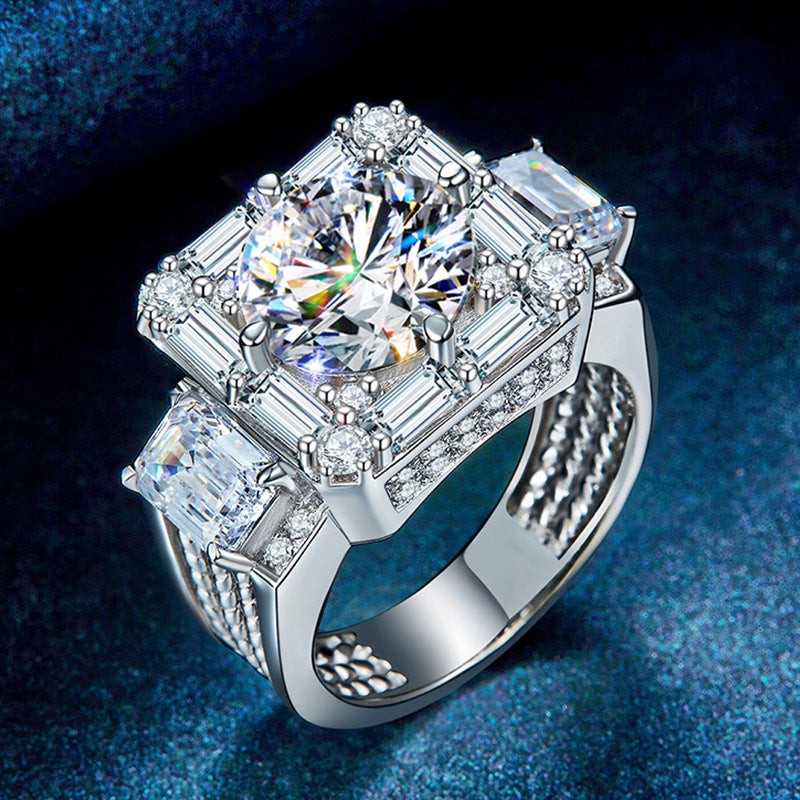 Moissanite Luxury Big Diamond Ring