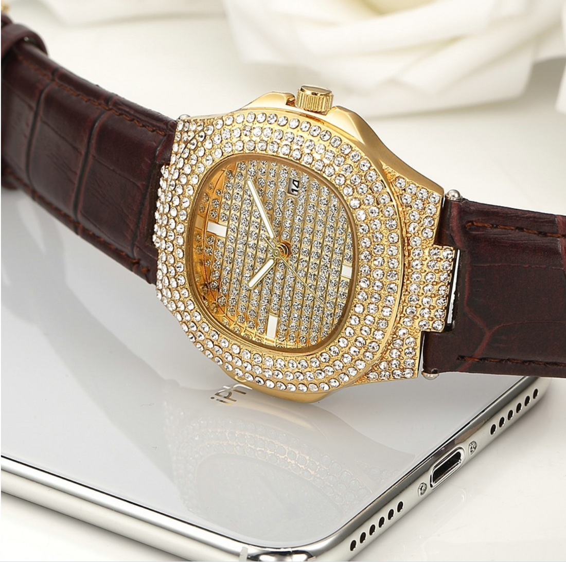 Quartz Diamond Watch Belt watch