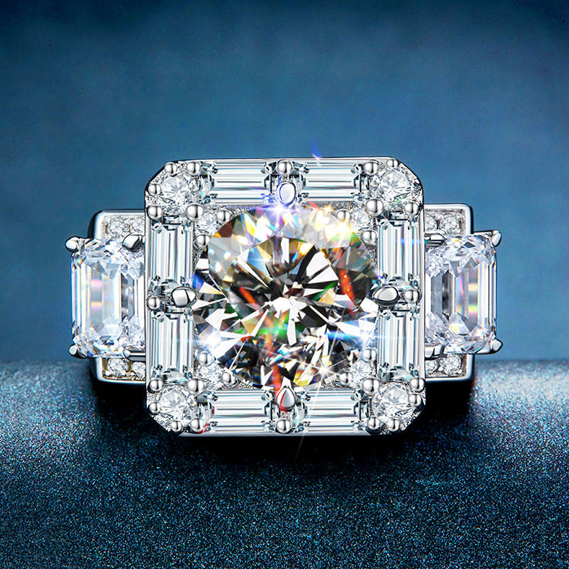 Moissanite Luxury Big Diamond Ring