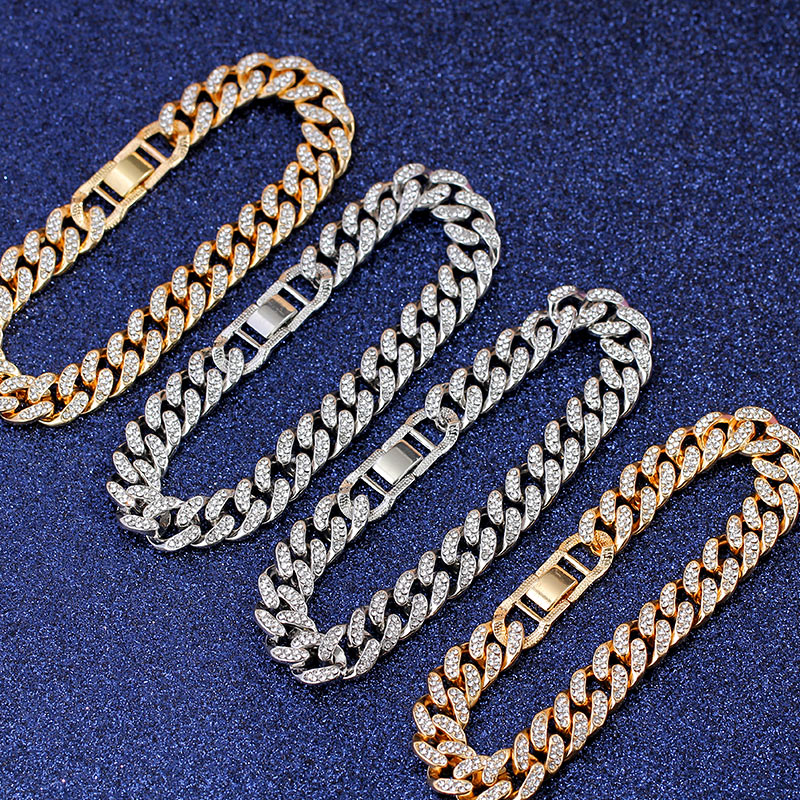 Luxury 12mm Iced Out Cuban Link Chain Bracelet