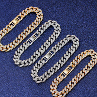 Luxury 12mm Iced Out Cuban Link Chain Bracelet