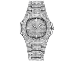 Mens Watches Luxury Brand Fashion Diamond Date Quartz Watch