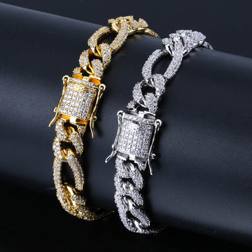 Gold-plated hip-hop iron lock style bracelet