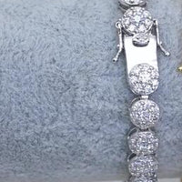 Hip Hop 925 Silver Tennis Chain Moissanite Bracelet