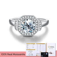 Fashion Moissanite Four Claw Square Ring