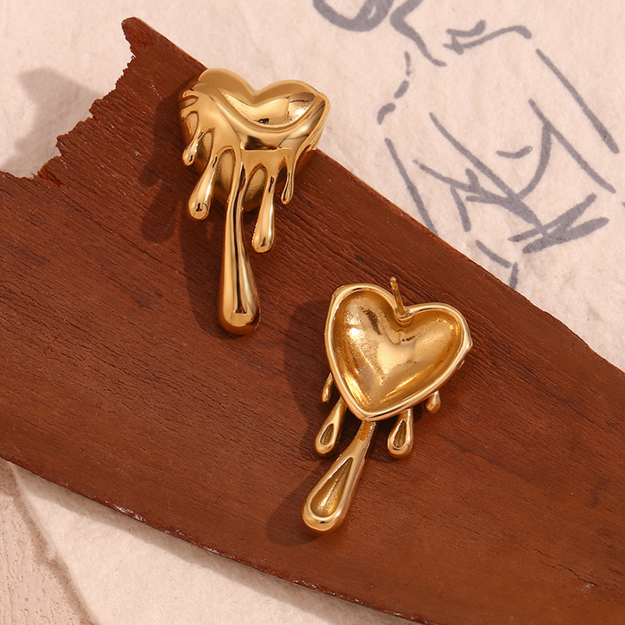 Retro Elegant Heart Stud Earrings For Women