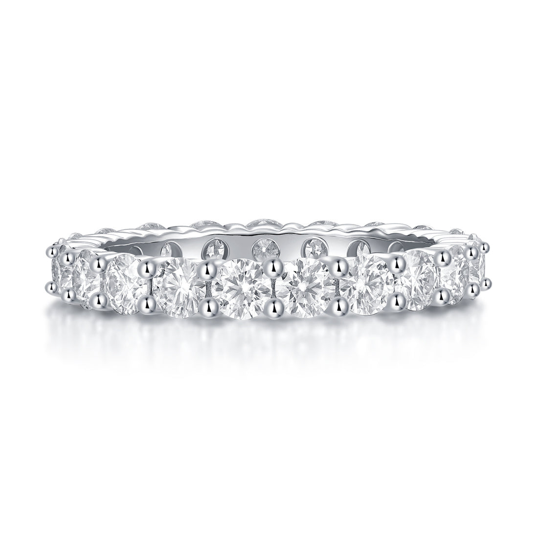 Luxury Fashion Diamond Ring, Row Diamond Ring, Moissanite Silver Ring, Jewelry