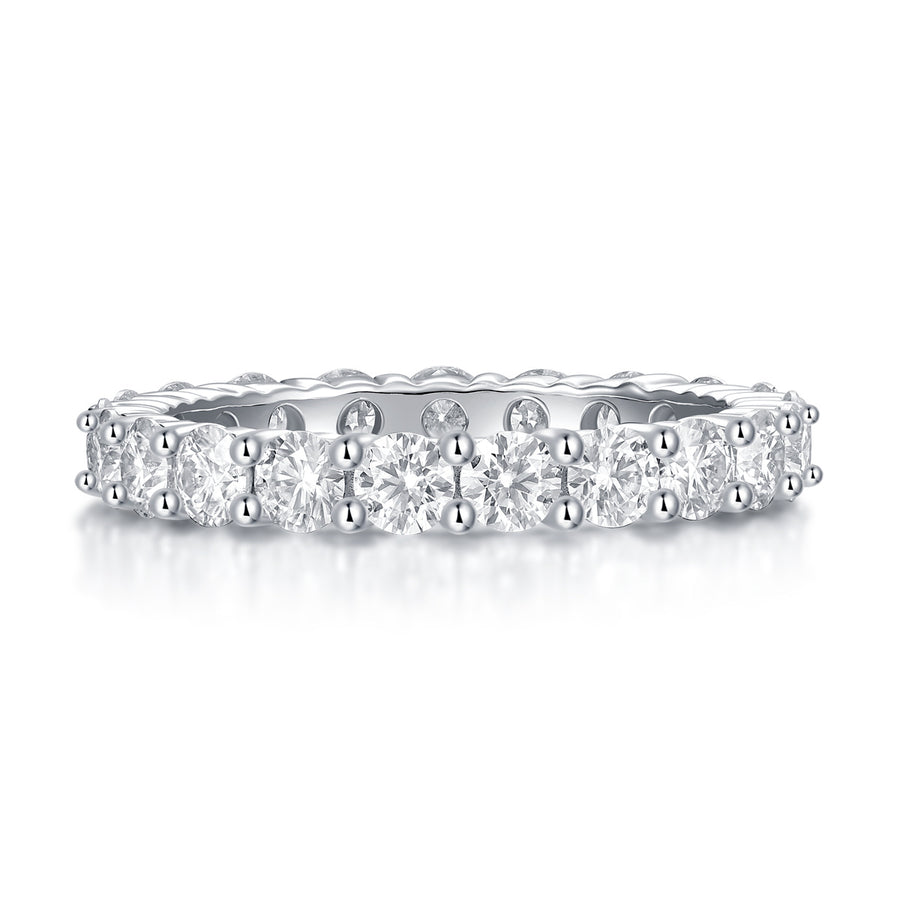 Luxury Fashion Diamond Ring, Row Diamond Ring, Moissanite Silver Ring, Jewelry