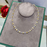 Moissanite Single Row Full Of Diamond Collarbone Chain Women