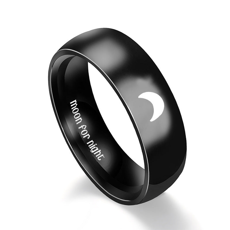 Stainless Steel Couple Couple Rings Sun Moon