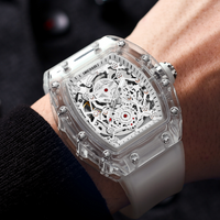 Transparent Barrel Waterproof Hollow Full-automatic Mechanical Watch