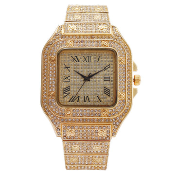 Square Diamond Full Diamond Roman Gradient Ladies Watch