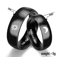 Stainless Steel Couple Couple Rings Sun Moon