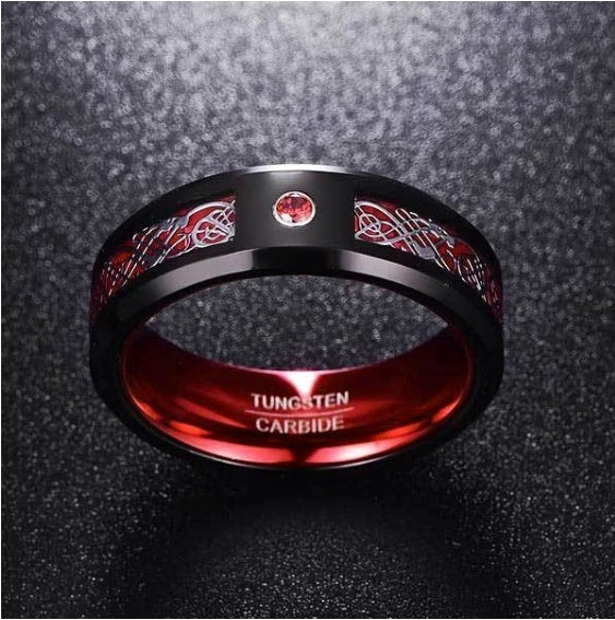 Celtic Dragon Tungsten Carbide Rings