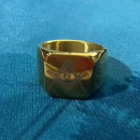 Mens Fashion Vintage Laser Engraved Masonic Symbol Ring