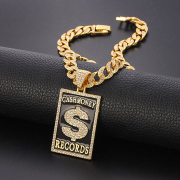 Men's Personality Hip-hop Style Army Cuban Chain Long Sweater Chain