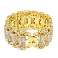 European And American Hip-hop Men's Exaggerated Diamond-studded Tank Bracelet