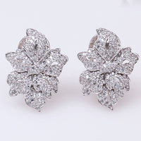 925 Silver Gold-plated White Mosaic Ear Buckle 5285