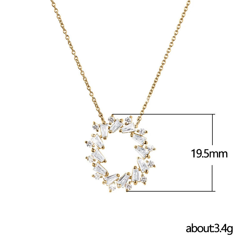 Micro-inlaid Zircon Garland Pendant Clavicle Chain