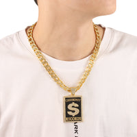 Men's Personality Hip-hop Style Army Cuban Chain Long Sweater Chain