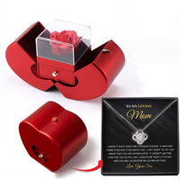 Fashion Jewelry Box Red Apple Christmas Gift Necklace Eternal Rose For Girl Mother's Day Valentine's Day Gifts With Artificial Flower Rose Flower Jewelry Box